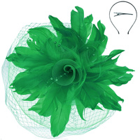 DERBY STATEMENT FASCINATOR WITH HEADBAND AND CLIP