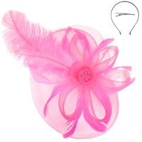 PEACOCK FEATHER FLORAL FASCINATOR