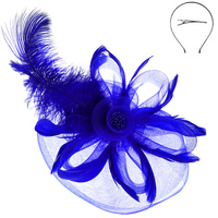 PEACOCK FEATHER FLORAL FASCINATOR