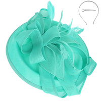 3-PIECE SUNDAY BEST KENTUCKY DERBY SOUTHERN STYLE FLAX FABRIC RIBBON DECORATIVE DETACHABLE HEADPIECE FASCINATOR