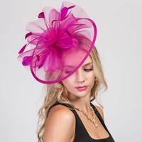 FLORAL ORGANZA MESH RIBBON FASCINATOR