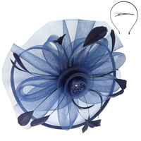 FLORAL ORGANZA MESH RIBBON FASCINATOR