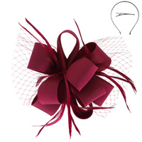 FEATHERED LOOPY BOW SINAMAY FASCINATOR