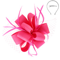 FEATHERED LOOPY BOW SINAMAY FASCINATOR