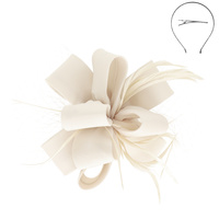 FEATHERED LOOPY BOW SINAMAY FASCINATOR