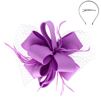 FEATHERED LOOPY BOW SINAMAY FASCINATOR