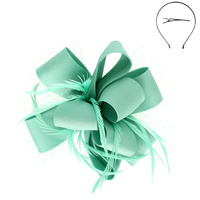 FEATHERED LOOPY BOW SINAMAY FASCINATOR