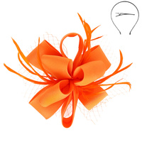 FEATHERED LOOPY BOW SINAMAY FASCINATOR