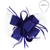 FEATHERED LOOPY BOW SINAMAY FASCINATOR