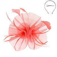 FLORAL FEATHERED SHEER MESH FASCINATOR