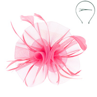 FLORAL FEATHERED SHEER MESH FASCINATOR