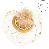 FLORAL FEATHERED JEWELED FASCINATOR