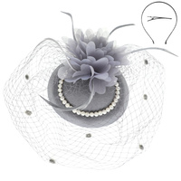 FLORAL FEATHERED JEWELED FASCINATOR