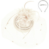 FLORAL FEATHERED JEWELED FASCINATOR