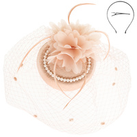 FLORAL FEATHERED JEWELED FASCINATOR