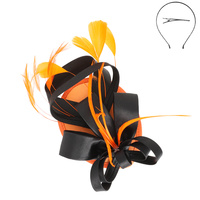 FEATHERED LOOPY BOW DISC FASCINATOR