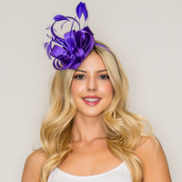 FEATHERED LOOPY BOW DISC FASCINATOR