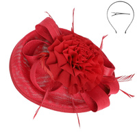 EUROPEAN STYLE FLORAL FEATHERED SINAMAY FASCINATOR