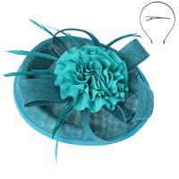 EUROPEAN STYLE FLORAL FEATHERED SINAMAY FASCINATOR