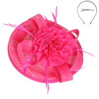 EUROPEAN STYLE FLORAL FEATHERED SINAMAY FASCINATOR