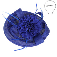 EUROPEAN STYLE FLORAL FEATHERED SINAMAY FASCINATOR