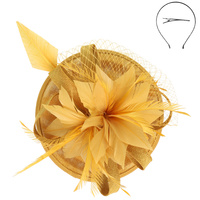 FLORAL FEATHERED LOOPY BOW DISC FASCINATOR