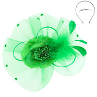 FLORAL FEATHERED LOOPY BOW FASCINATOR