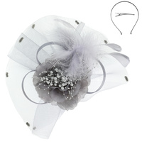 FLORAL FEATHERED LOOPY BOW FASCINATOR