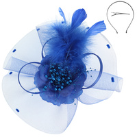 FLORAL FEATHERED LOOPY BOW FASCINATOR