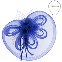 FLORAL FEATHER LOOPY BOW MESH FASCINATOR