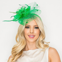 FLORAL FEATHERED ROUND FASCINATOR