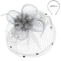 FLORAL FEATHERED ROUND FASCINATOR