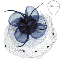 FLORAL FEATHERED ROUND FASCINATOR