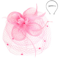 FLORAL FEATHERED ROUND FASCINATOR