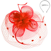 FLORAL FEATHERED ROUND FASCINATOR