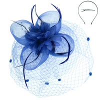 FLORAL FEATHERED ROUND FASCINATOR