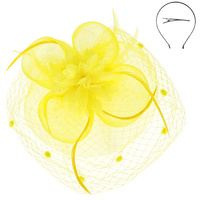 FLORAL FEATHERED ROUND FASCINATOR