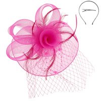 FLORAL FEATHERED ROUND FASCINATOR