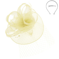 FLORAL FEATHERED ROUND FASCINATOR