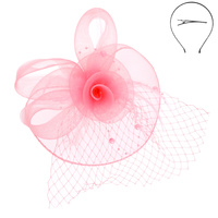 FLORAL FEATHERED ROUND FASCINATOR