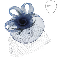 FLORAL FEATHERED ROUND FASCINATOR