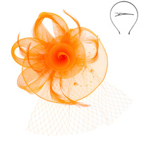 FLORAL FEATHERED ROUND FASCINATOR