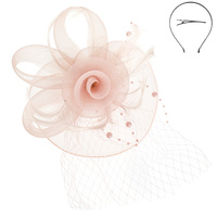 FLORAL FEATHERED ROUND FASCINATOR