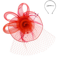 FLORAL FEATHERED ROUND FASCINATOR