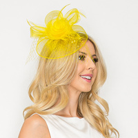 FLORAL FEATHERED ROUND FASCINATOR