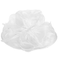 FLORAL SATIN TRIM WIDE BRIM ORGANZA HAT