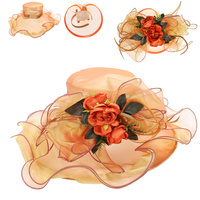 2-IN-1 FLORAL ORGANZA FASCINATOR HAT