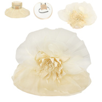 2-IN-1 FLORAL ORGANZA FASCINATOR HAT