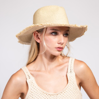 WESTERN WIDE BRIM PATTERNED WOVEN COWBOY HAT