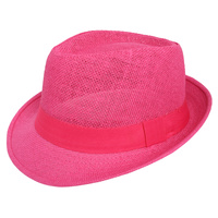 FASHION STRAW WOVEN PANAMA FEDORA HAT